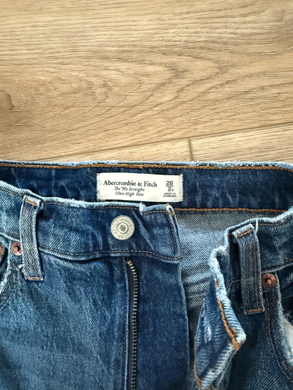 90s straight ultra high rise Dark Blue High-Rise Women's Jeans